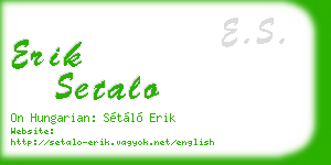 erik setalo business card