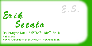 erik setalo business card